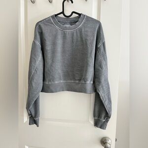 Lazy Sunday Heather Gray Crop Sweatshirt